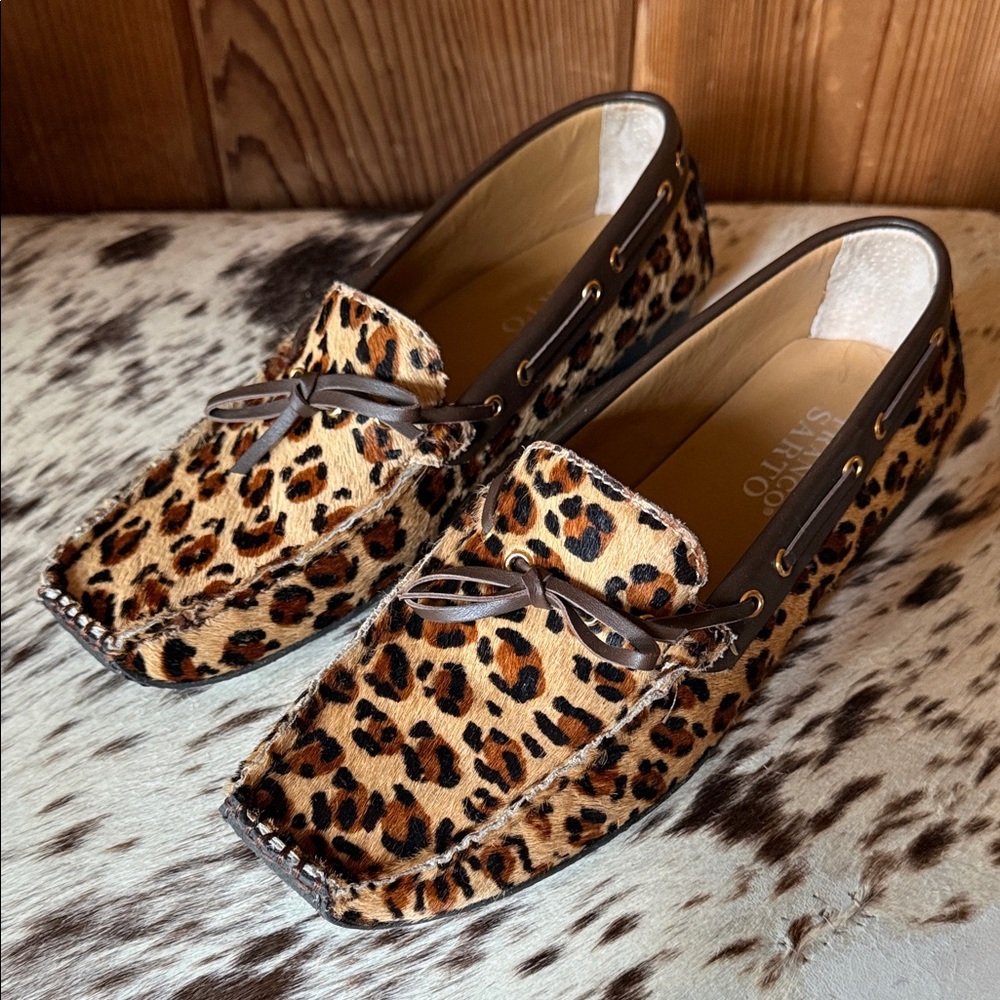 Franco Sarto Hair-On Leather Loafers | Size 6.5